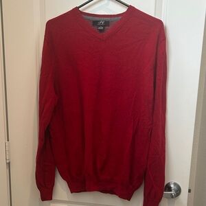 Foxcroft Men's Red V-Neck Sweater(L)